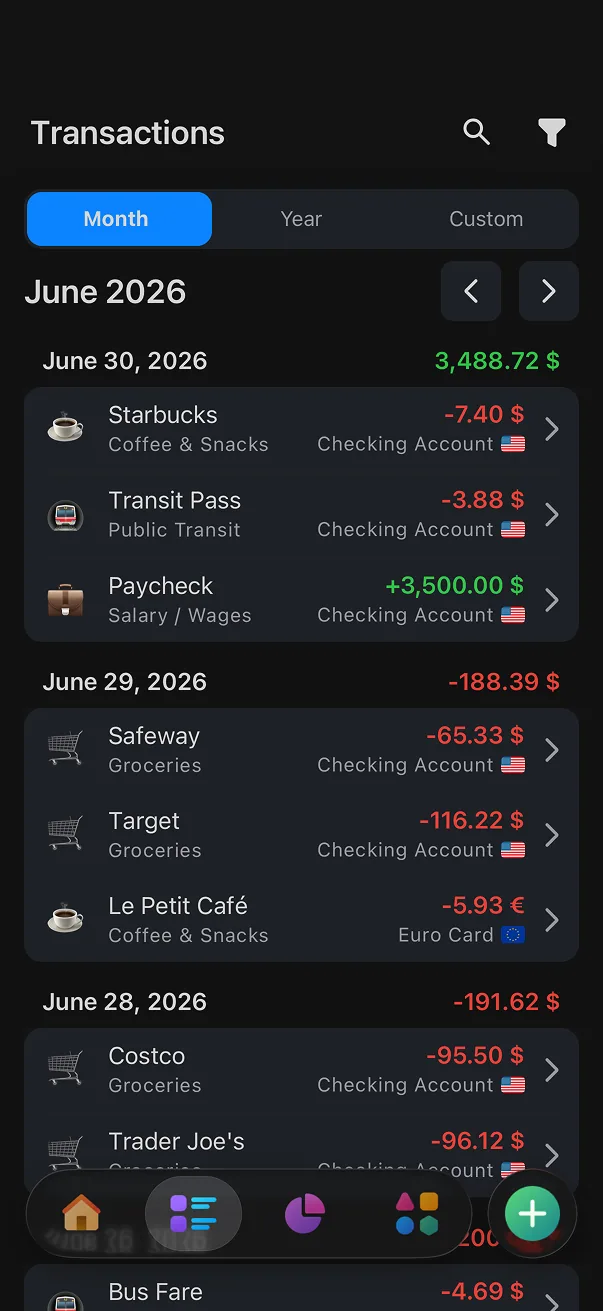 Fast transaction logging and history
