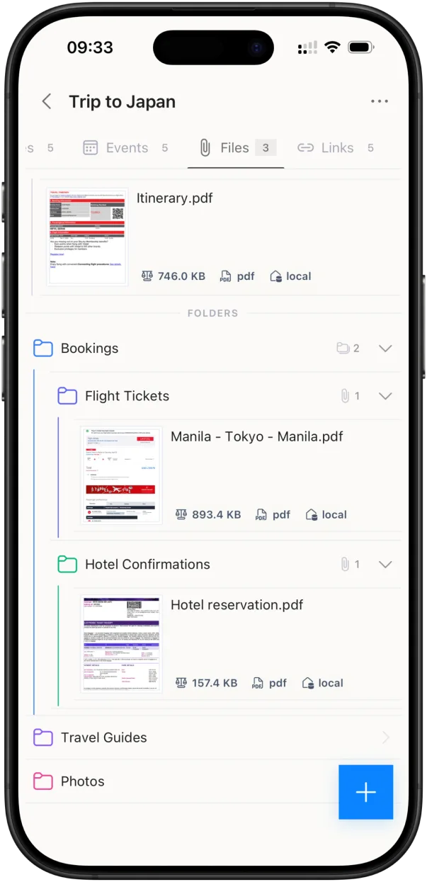 File attachments stored alongside projects